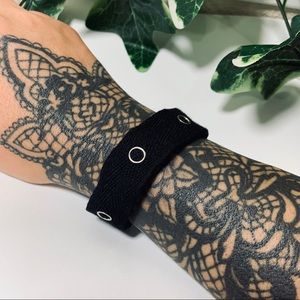 Goth Punk Black Grommet Bracelet New